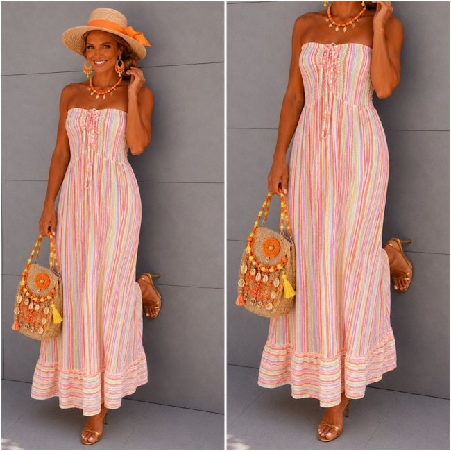 Dress stripes orange 