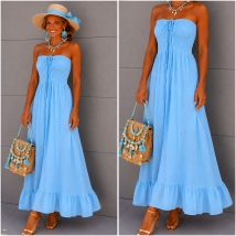 Dress long bustier light bleu 