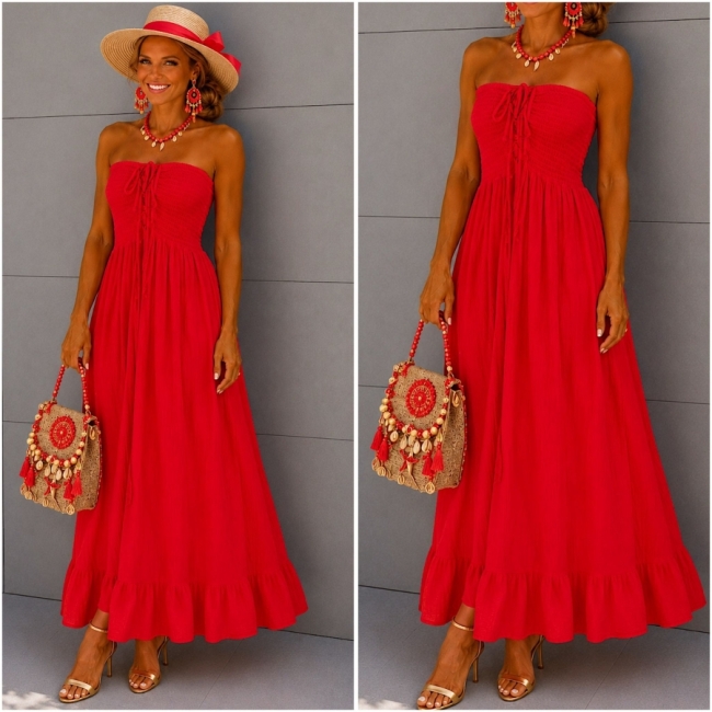 Dress bustier red 