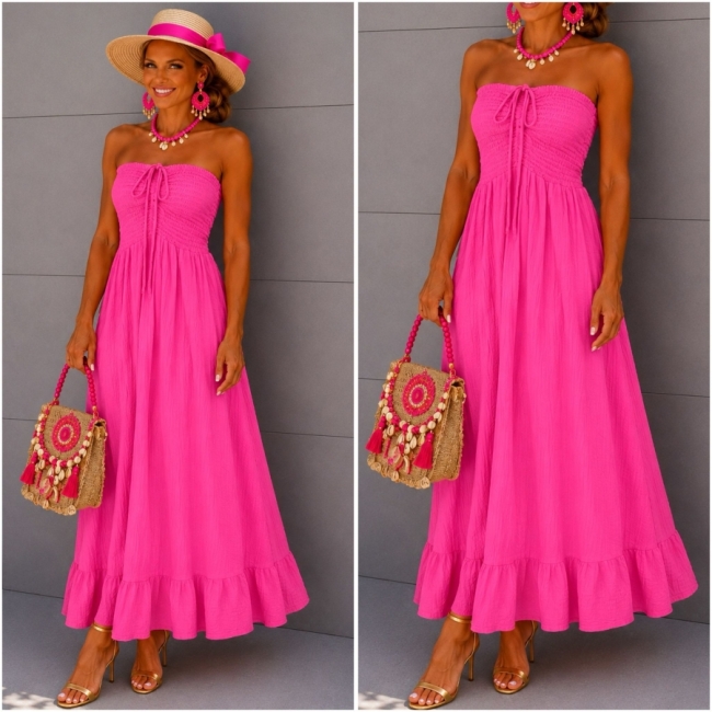 Dress bustier fushia 