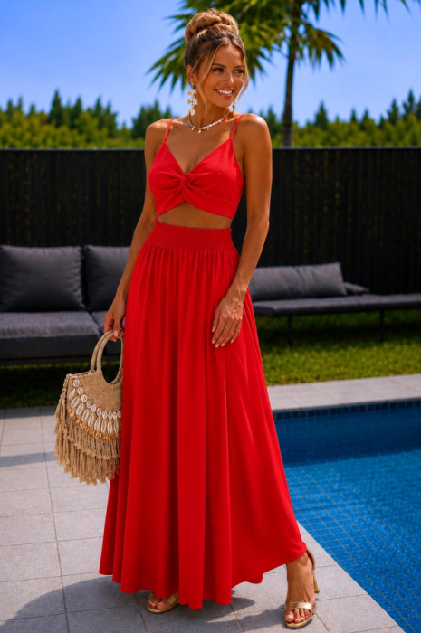 Set rood broek/top