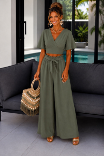 Set Khaki Top/broek