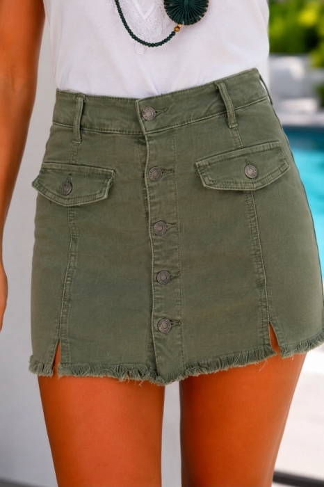 Rokshort buttons kaki 