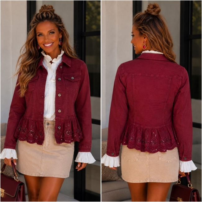 Jeansjas Bordeaux 
