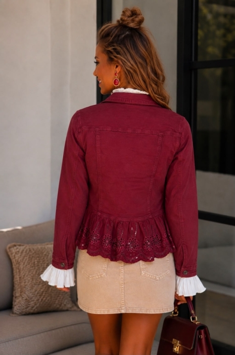 Jeansjas Bordeaux 
