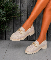 Moccasin beige gold Classic 