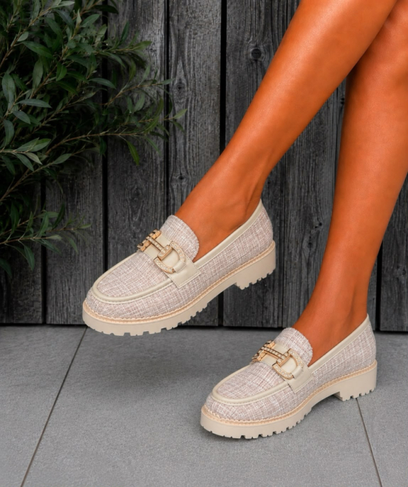 Moccasin beige gold Classic 