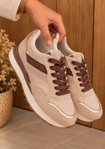 Sneaker beige marron