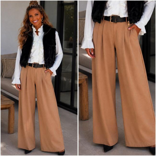Pantalon light camel couleur 