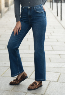 Broek jeans Wide leg vlechtjes 