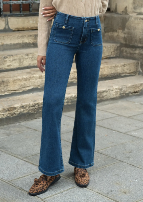 Broek jeans Wide leg zakjes 