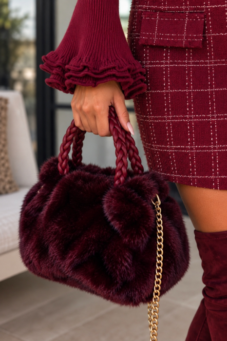 Handtass Bordeaux teddy