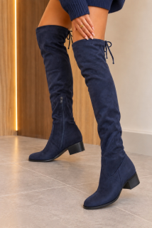 Overknee boots Donkerblauw