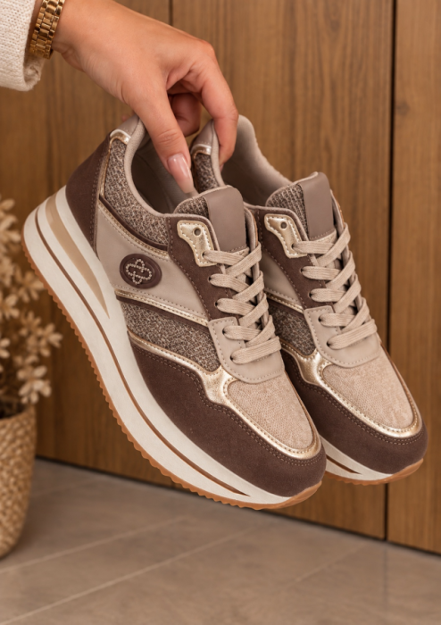 Sneackers Choclat /gold