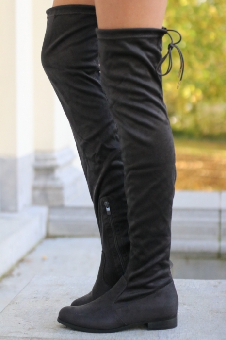 long boots dark grey