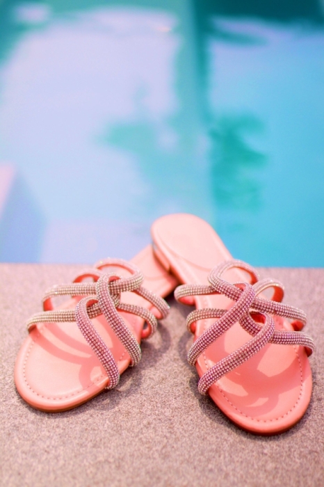 slipper pink full strass