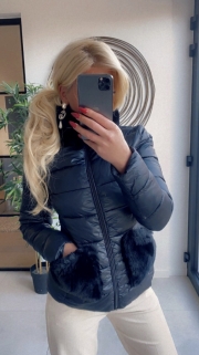 jacket black / fake fur