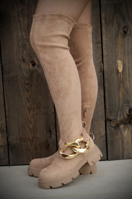 Long boots taupe Collier