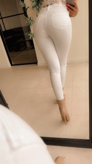 pantalon blanc denim