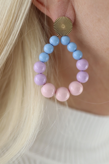 earings blue multi pink