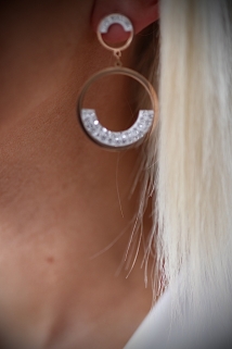 earings champagne silver