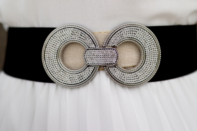 Centure black silver strass