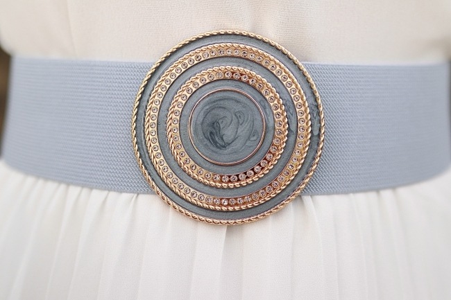 Belt light blue strass