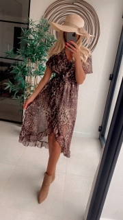 long dress brown leo